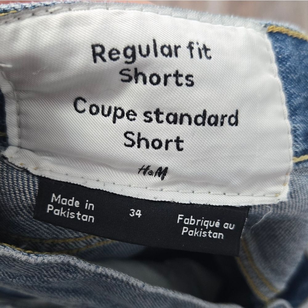 H&M Regular Fit Jeans Shorts Sz 34 - Picture 4 of 6